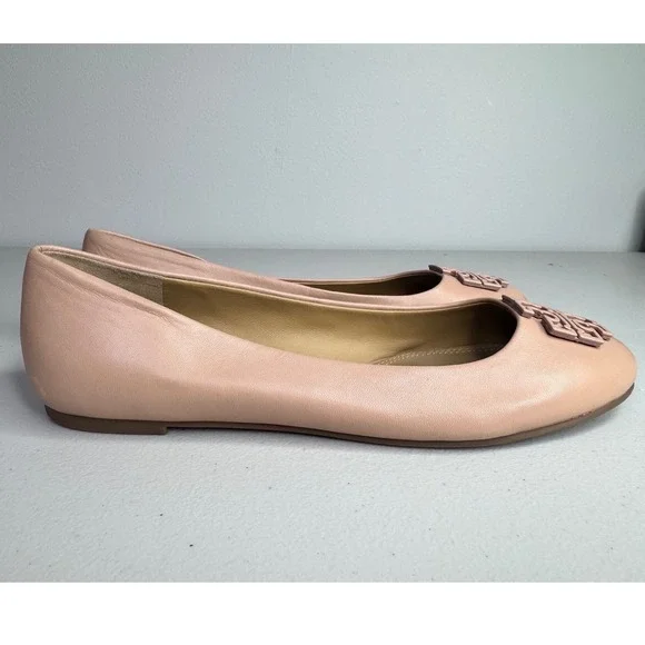 Tory Burch Melinda Nude Powder Coated Leather Ballet Flats Women's 8.5 - Picture 8 of 10